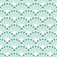 Vector Sea Green Fans Abstract Seamless Pattern