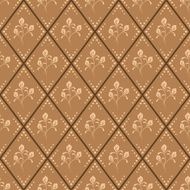 seamless brown floral pattern - vector