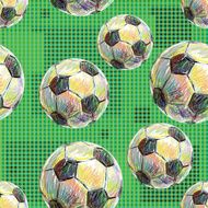 Football Seamless pattern of soccer balls