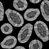 Monochrome papaya backdrop Endless harvest texture repeating background