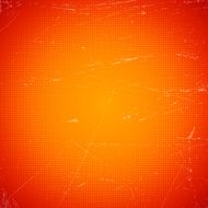 Old orange scratched card with halftone gradient