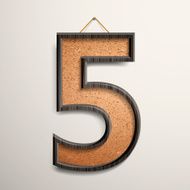 3d wooden frame cork board number 5