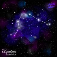 Aquarius Constellation With Triangular Background