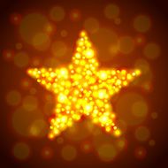 Gold glowing star vector background