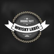 Whiskey label design with decoration and ribbon N2