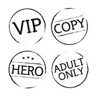 Black vector grunge stamps VIP ADULT ONLY HERO COPY N2