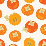 Seamless pattern with persimmons