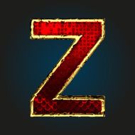 z vector red letter with gold