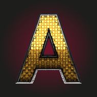 vector golden and silver letter a N2