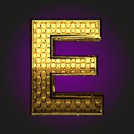 e vector golden letter