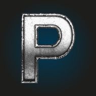 p vector metal letter