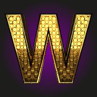 w vector golden letter
