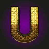 u vector golden letter