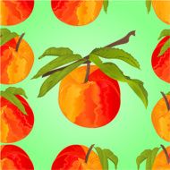 Seamless texture peach with leaves vector