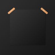Black blank square poster mock-up vector template