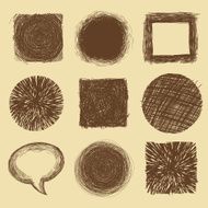 Vector set with doodle backgrounds and frames - ink drawings N2