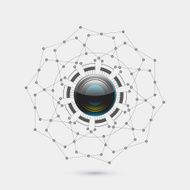 Electronic eye with a geometric abstract net