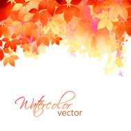 Autumn Vector Watercolor Fall Leaves N3