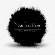 Black round stain of paint with rough edges in Vector