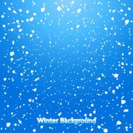 Falling Snow Blue Winter Background