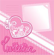 Heart and piece of paper - invitation card N2