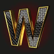 w black letter with gold