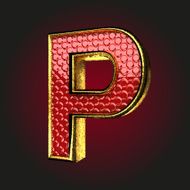 p red letter with gold