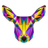 Abstract bright colored polygonal triangle geometric deer isolated on white N2