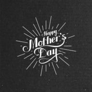 Happy Mothers Day retro label with light rays N2