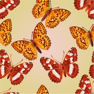 Seamless texture butterfly Limenitis camilla and Argynnis aglaja vector