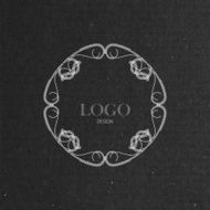 ornate art-deco frame on cardboard texture N2