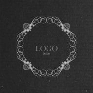 ornate art-deco frame on cardboard texture N3