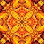 Seamless kaleidoscope texture or pattern in orange spectrum 3