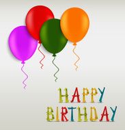 Birthday greeting colored card template