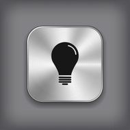 Light bulb icon - vector metal app button