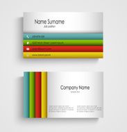 Business card with colored stripes template