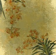 Grunge Background with Flowers N2