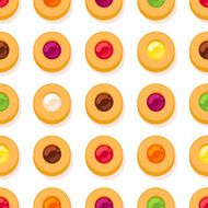Round jam cookies seamless pattern