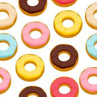 Colorful donuts cookies seamless background