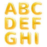 Yellow honey jelly alphabet Glossy letters N2
