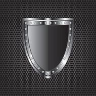 Metal textures and shield illustration