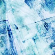Abstract grunge painting with scratched collage paper texture