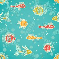 Seamless pattern with fishes N3