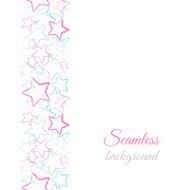 Grunge color stars Border seamless pattern N2