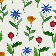 Vector Watercolor Summer Seamless Pattern