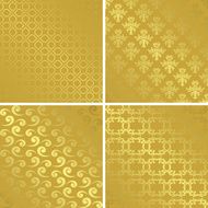 gold patterns with gradient - vector set