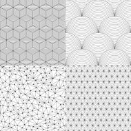 Set of geometric seamless patterns N32