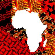 abstract Africa map with traditional pattern background N3