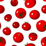 Vector seamless background with red tomatoes on white N2