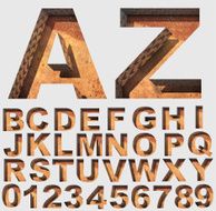 vector rusted metal alphabet set N2